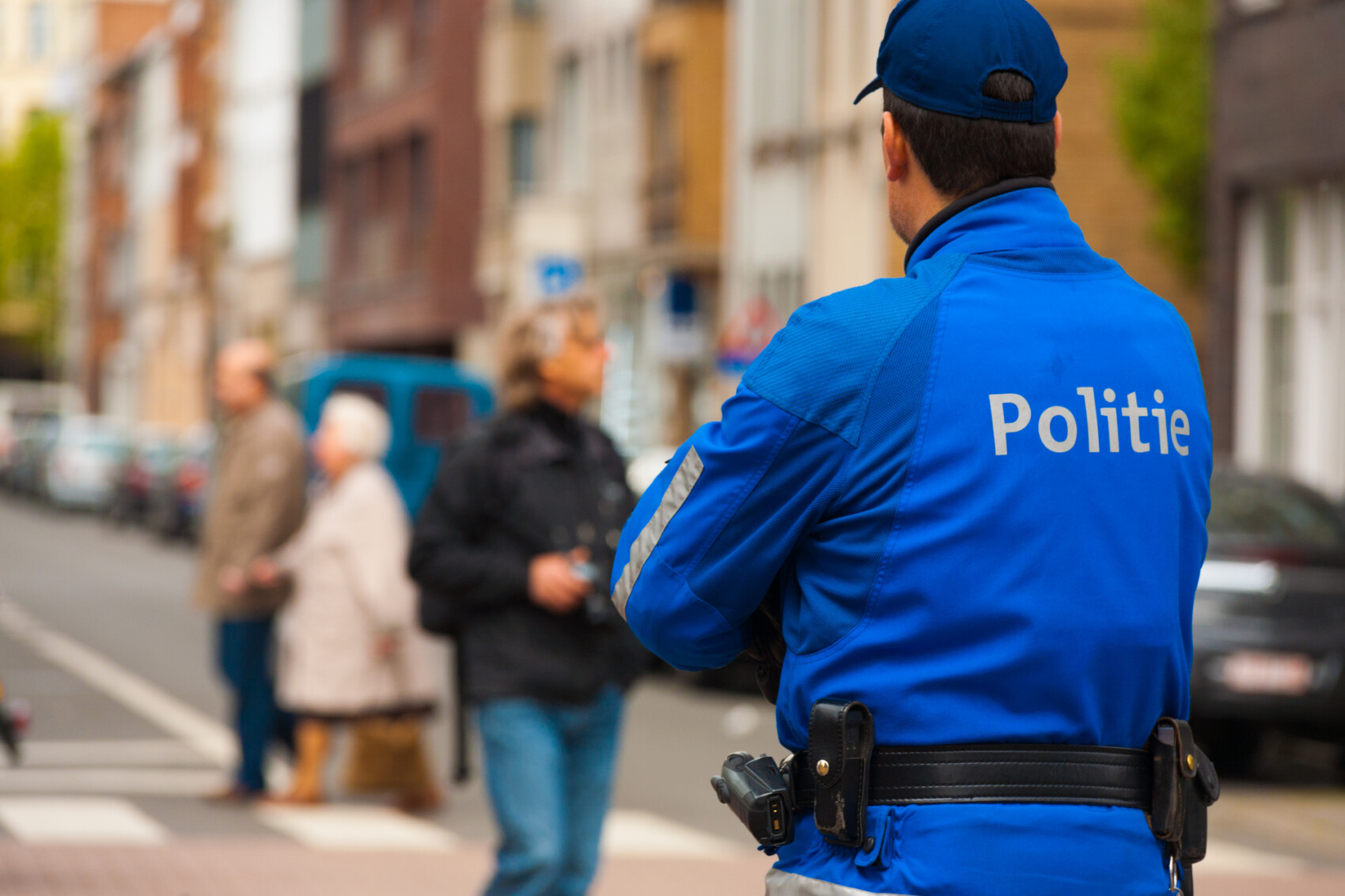 European Police Blue Uniform Back One
