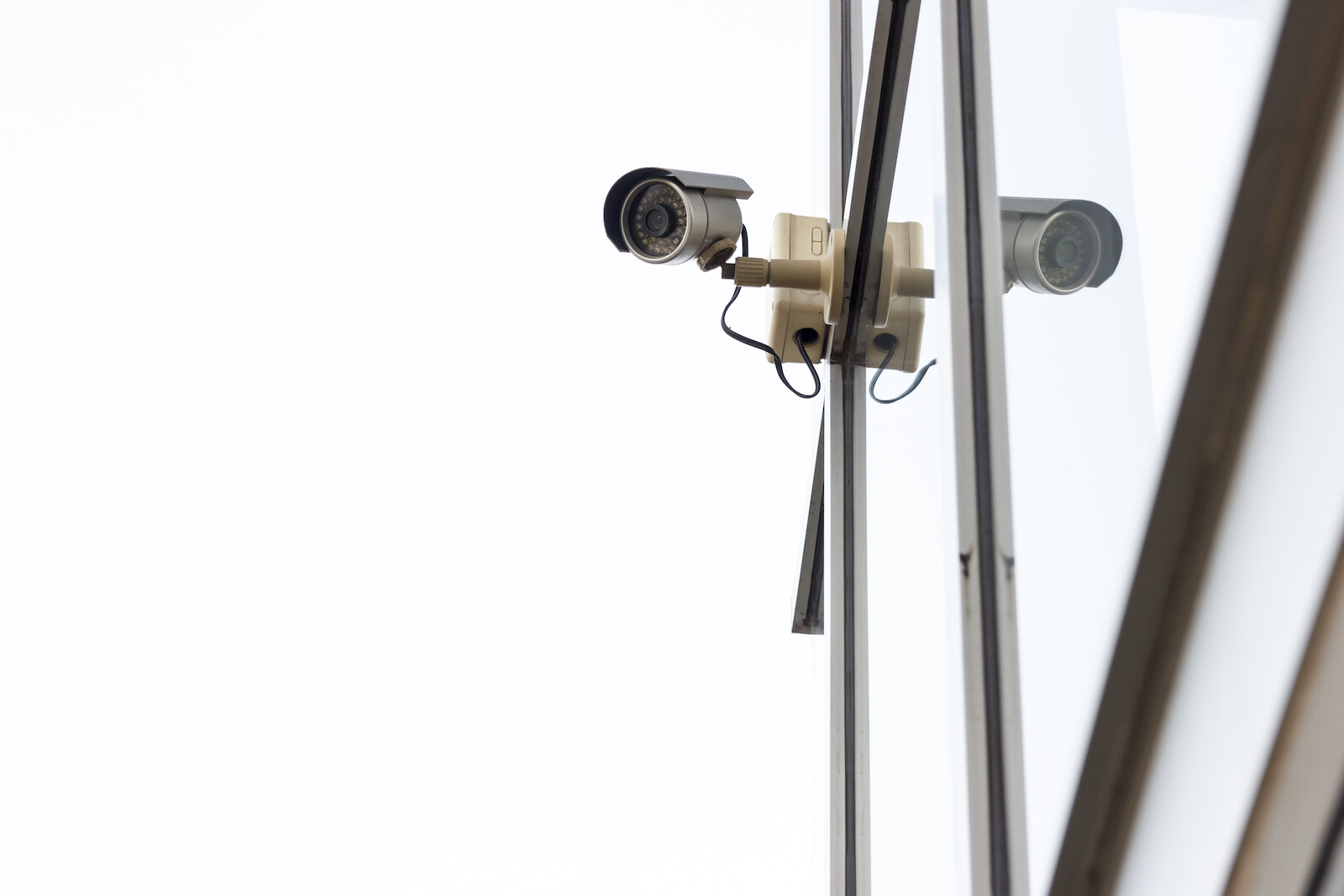 CCTV camera on white background
